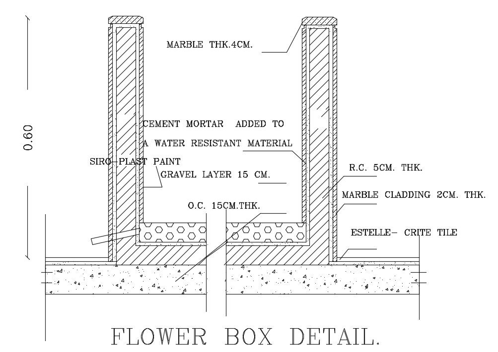 Flower Box Free CAD blcoks Download
