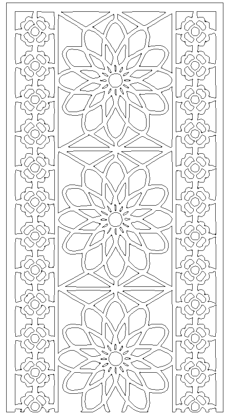 Flower design in jali cut detailed plan DWG autoCAD drawing