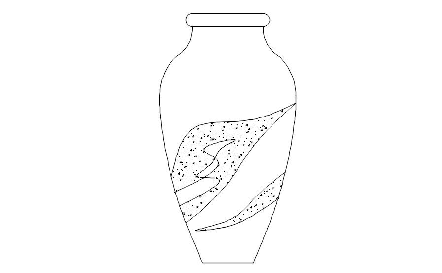 Flowerpot CAD block in AutoCAD drawing, dwg file, CAD file