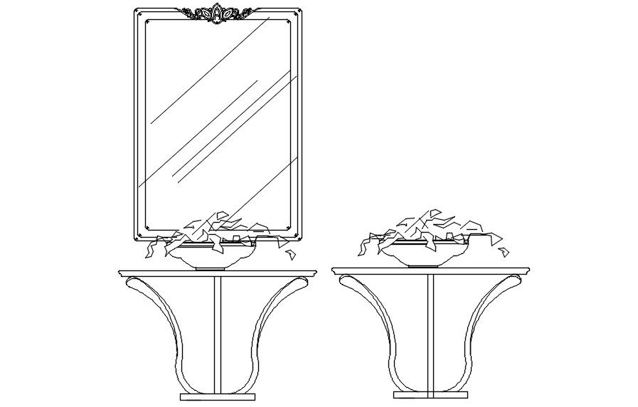 Flower table design in AutoCAD 2D drawing, dwg file, CAD file