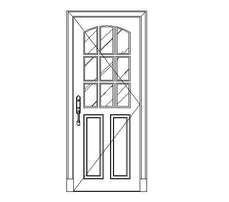 Flush panelled type of door dwg file