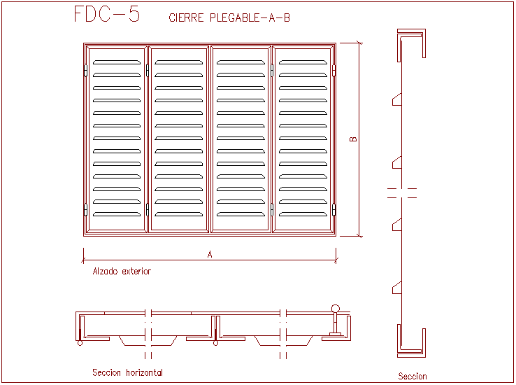Folding closer design view with sectional view dwg file