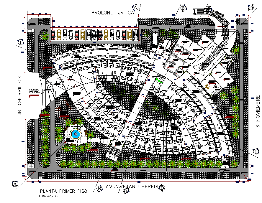 Food market plan autocad file