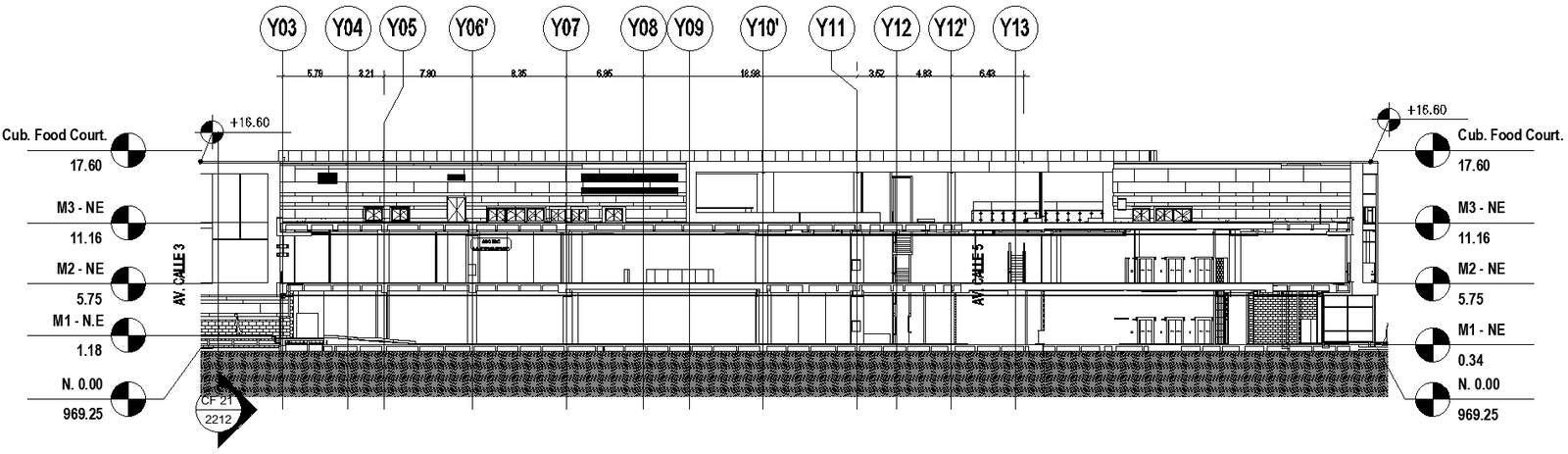 Food court Fornt elevation Detail DWG AutoCAD file