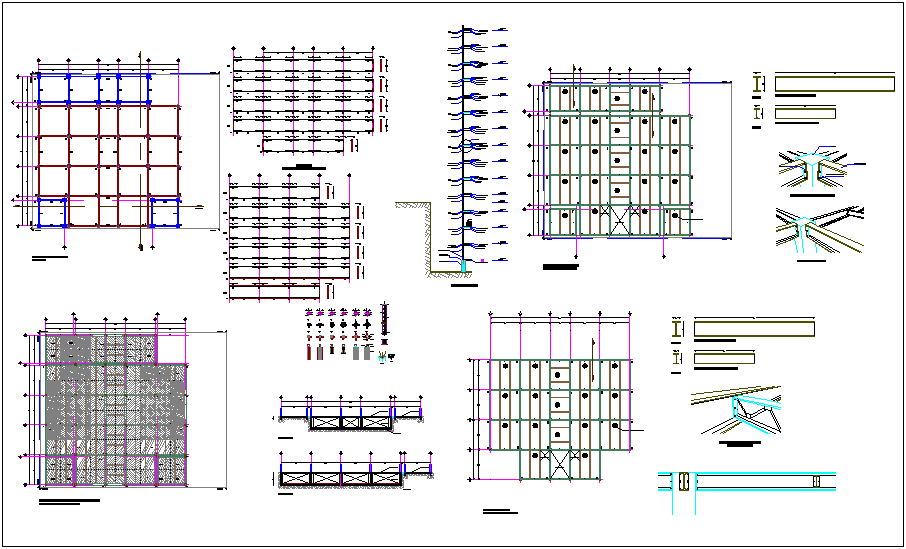 Footing and column structural view dwg file