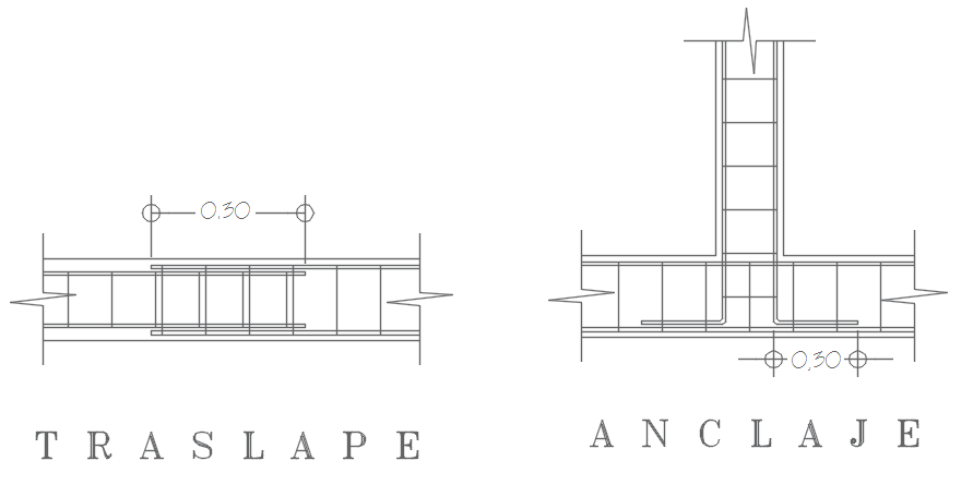 Footing plan and elevation detail dwg file