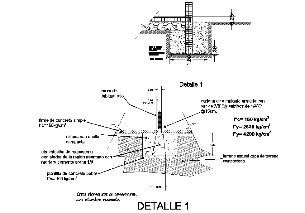 Footing section plan dwg file