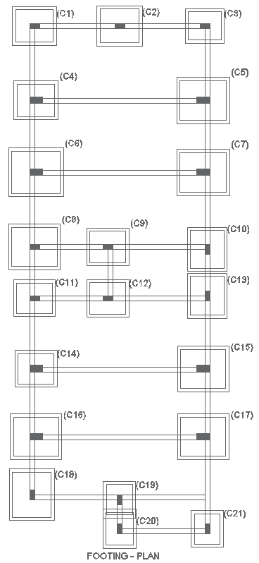 Footing Layout Plan Details – AUTOCAD DWG File