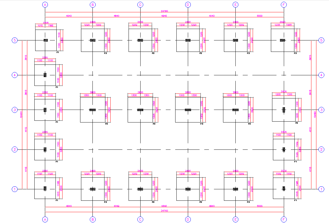 Footing Schedule CAD Drawing Detail In AutoCAD DWG File