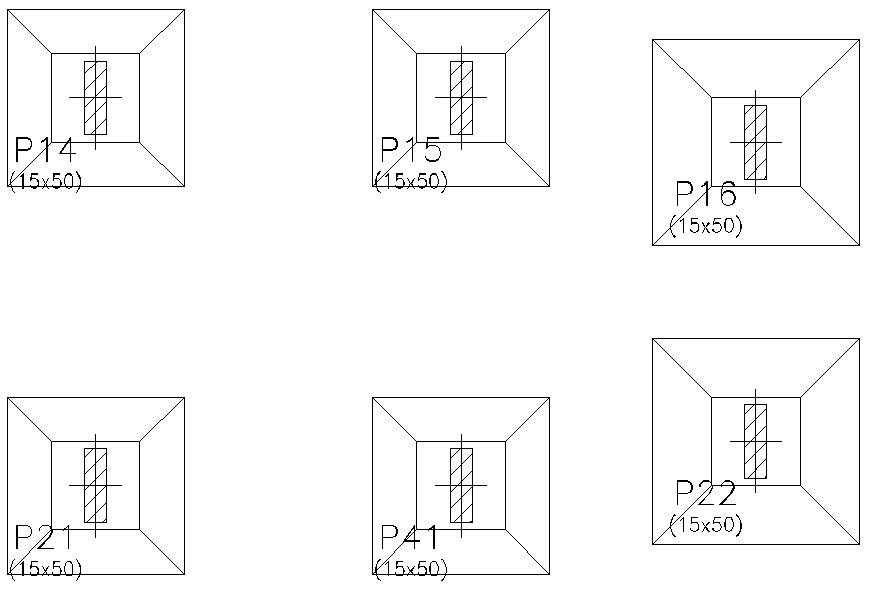 Footing and column Details AutoCAD, dwg file.
