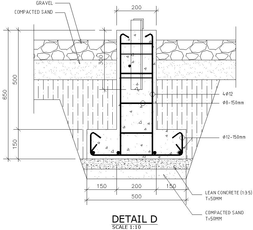 Footing Bar Bending Details AutoCAD Drawing DWG File for Construction