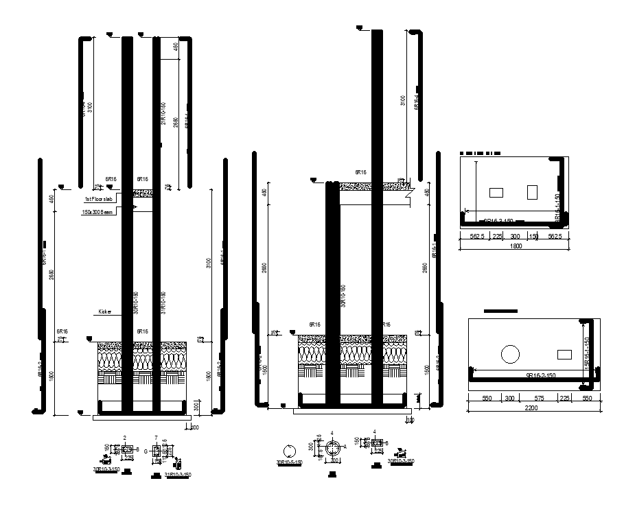 Footing cum column is given in this Autocad drawing file.Download now.