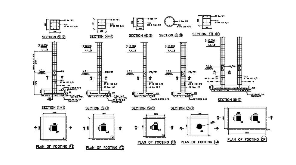 Footing detail drawing . Download cad free dwg file | CADBULL
