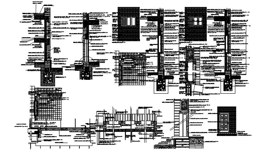 Footing detail drawing specified in this AutoCAD file.  Download the AutoCAD file.  