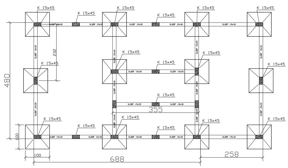 Footing Layout Plan in AutoCAD 2D Drawing DWG CAD File