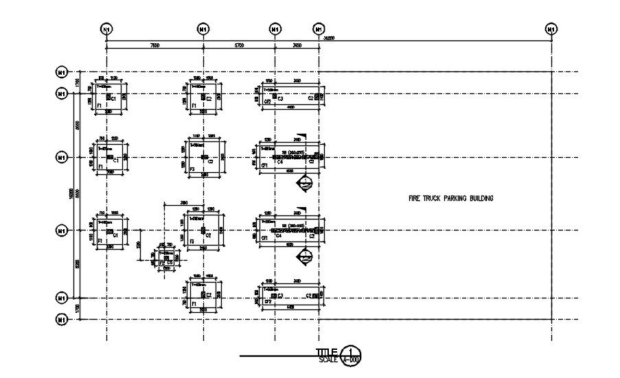 Footing plan layout design in detail AutoCAD drawing, CAD file, dwg file