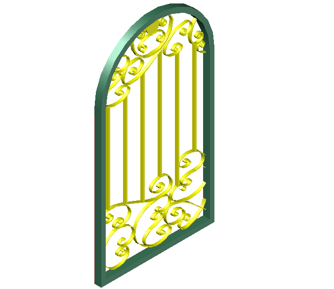 3D Forged Door Design Grill Rambler Upper Round Square Pipe.