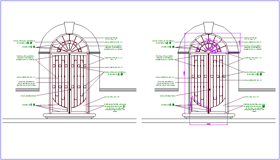 Forged door design of house