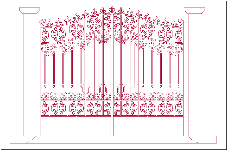 Forged door design with column