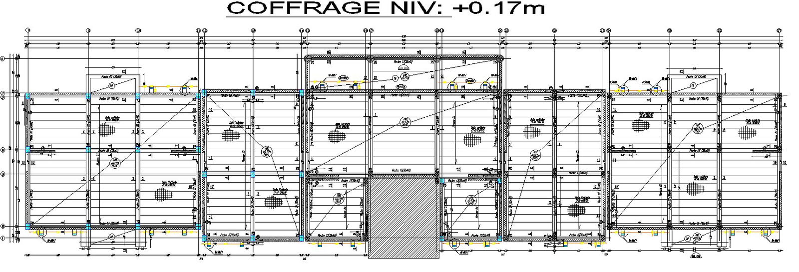 Formwork level details design in AutoCAD 2D drawing, CAD file, dwg file