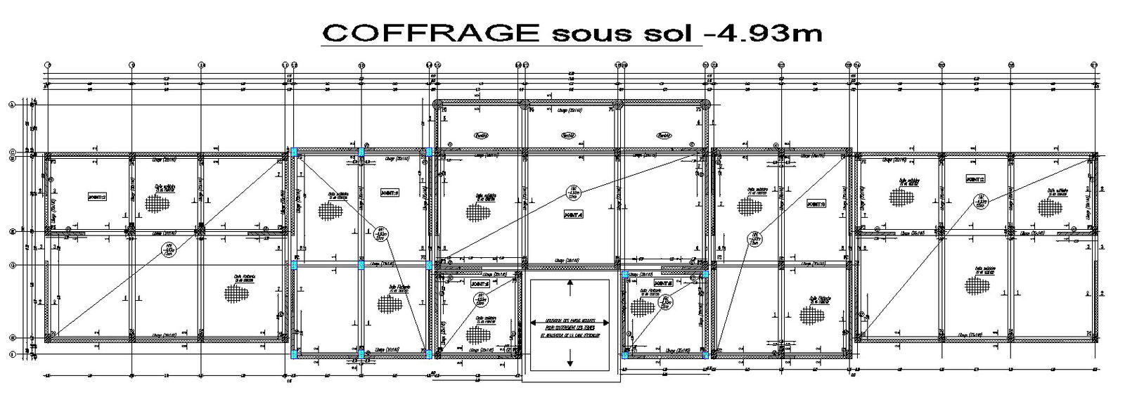 Formwork of basement design in detail AutoCAD drawing, CAD file, dwg file