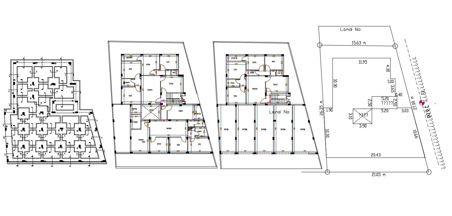 Foundation And Beam Layout Plan Apartment Project DWG File