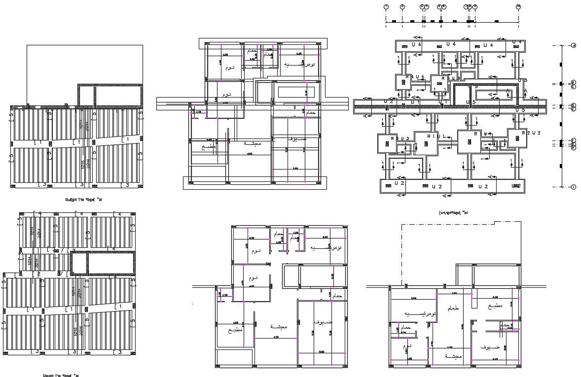 Foundation Column Plan And Slab Joint Bar Design DWG File
