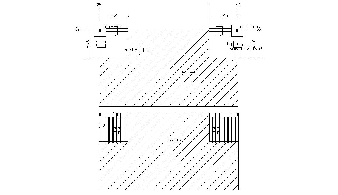 Foundation Column Structure Free AutoCAD Drawing Design