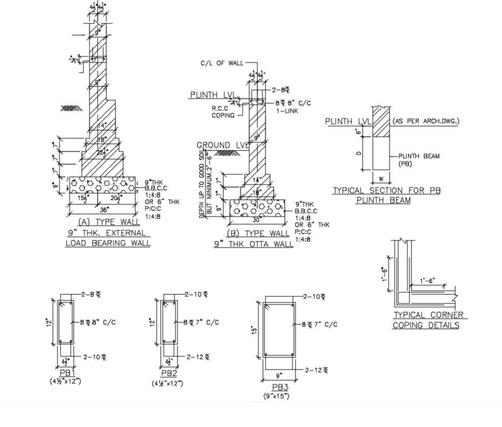 Foundation Step Section Detail AutoCAD File