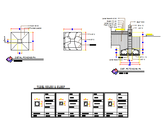 Foundation detail design drawing of single family house