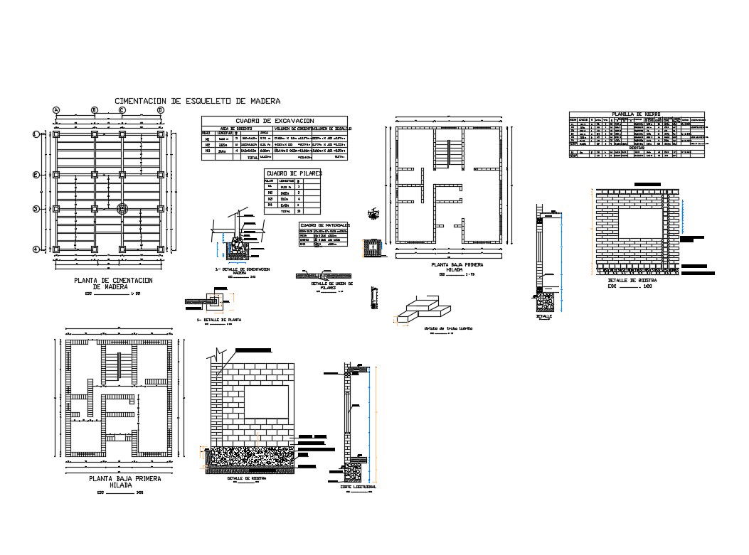 Brick Wall Foundation & Construction CAD Plan DWG file