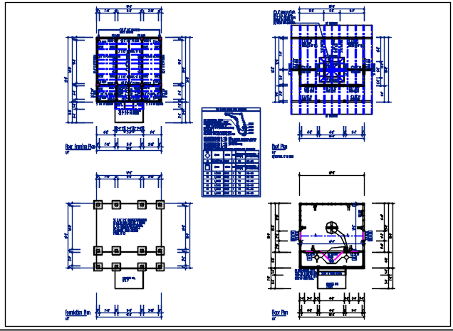 Foundation plan, roof plan, electrical plan detail dwg file