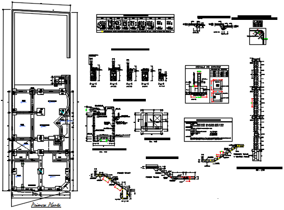 Foundation plan and Building Construction detail dwg file