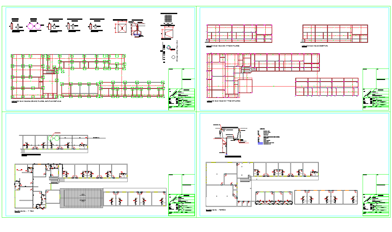 Foundation plan and column detail dwg file