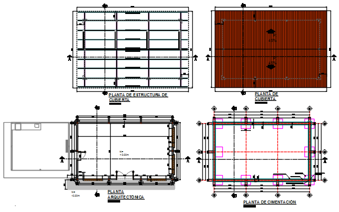 Foundation plan and roof working plan detail dwg file