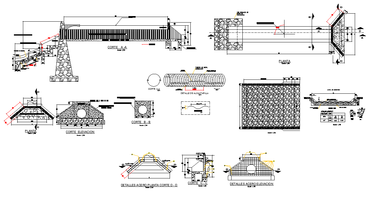 Foundation plan and section autocad file