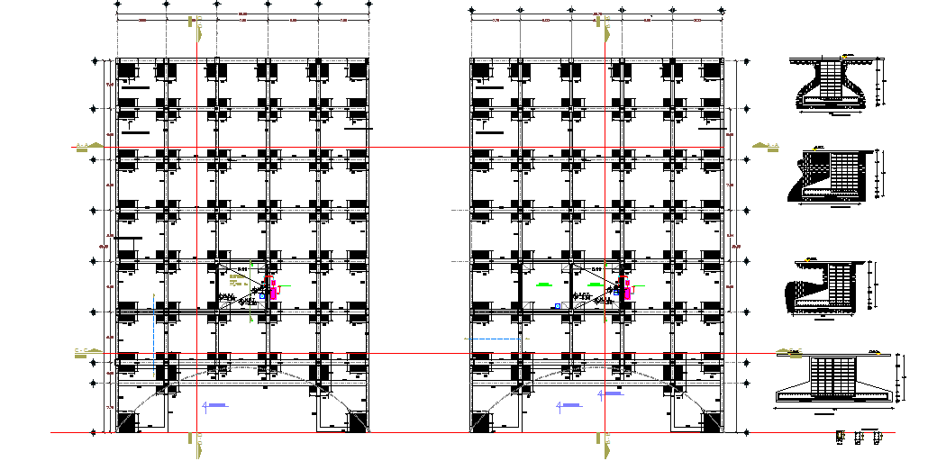 Foundation plan and section detail dwg file