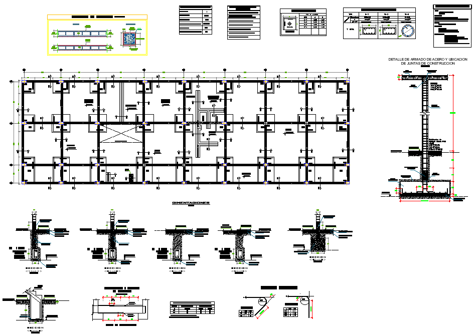 Foundation plan and section detail dwg file