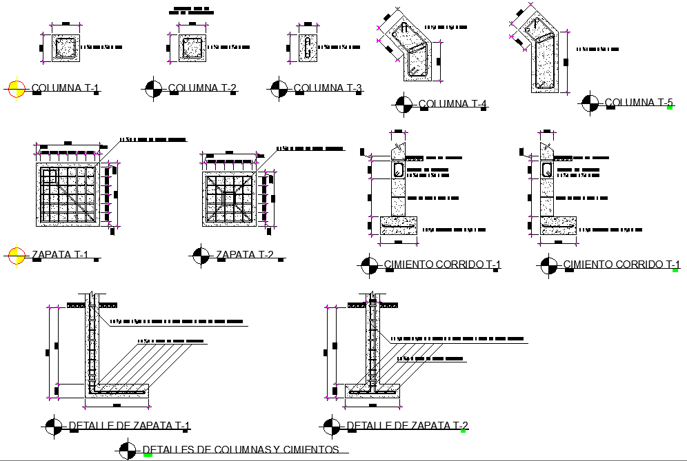 Foundation plan and section detail dwg file