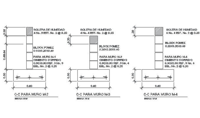Foundation plan and section detail dwg file