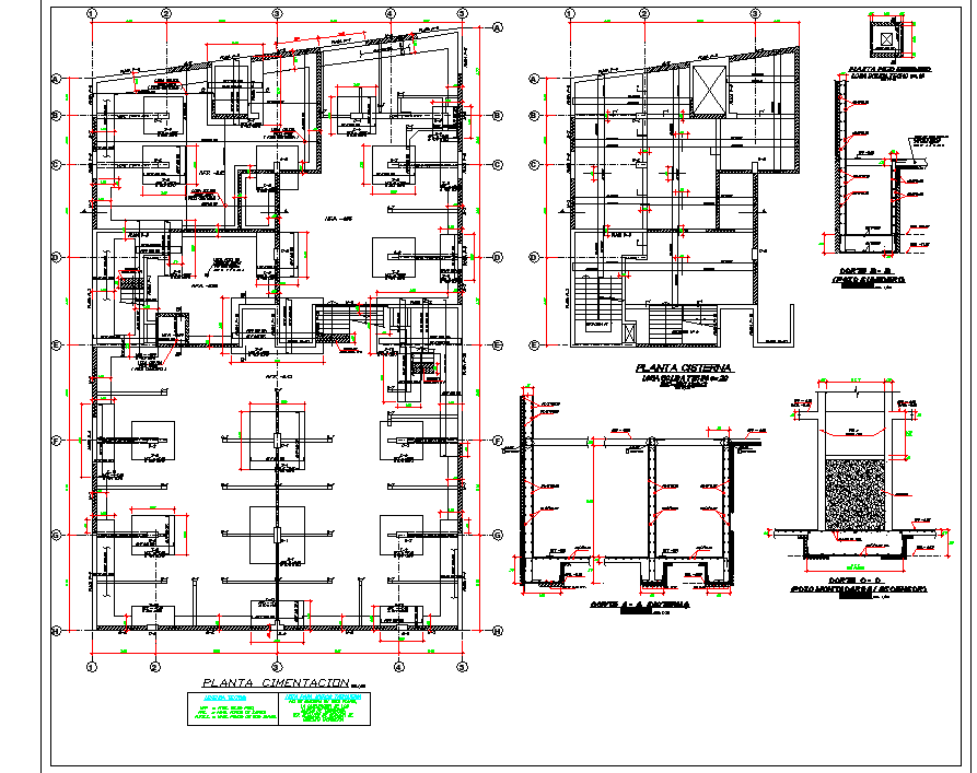 Foundation plan and section dwg file