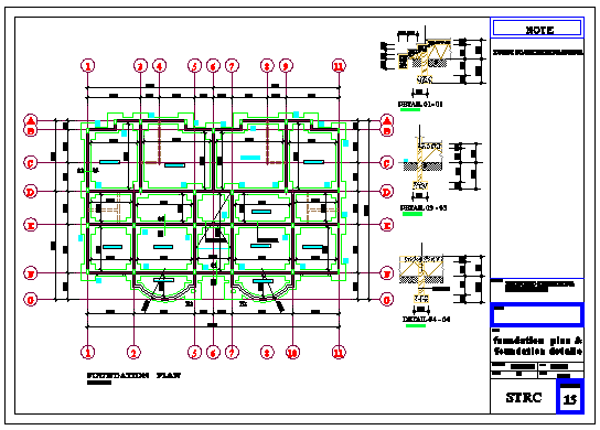 Foundation plan design drawing of residential design drawing