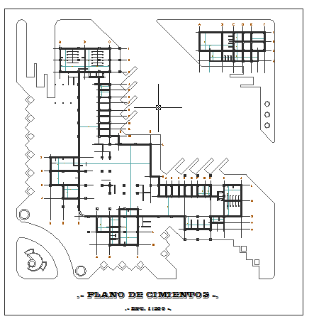 Foundation plan details of kids playground dwg file