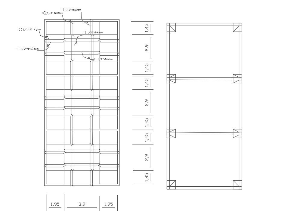 Foundation plan details of school dwg file