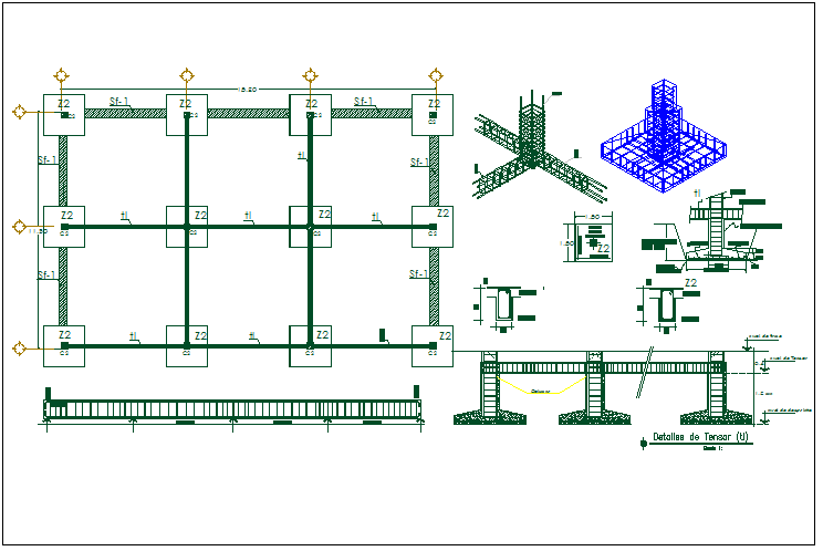 Foundation plan layout detail view dwg file