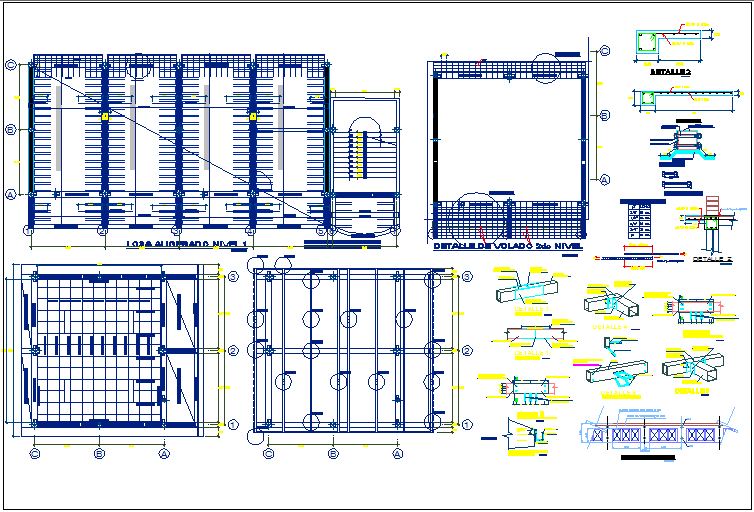 Foundation plan layout view detail and other structure member specification detail view dwg file