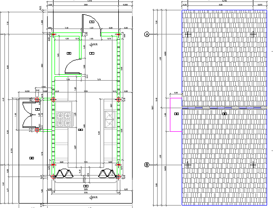 Foundation plan of Food unit handler design dwg file