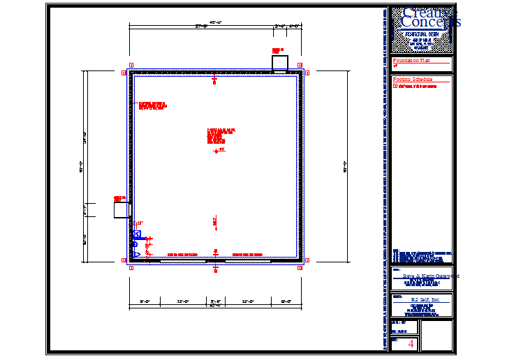 Foundation plan of a residential house