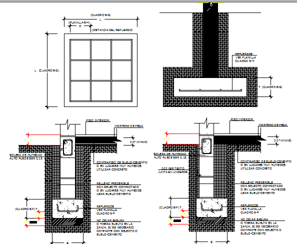 Foundation plan of building with column dwg file