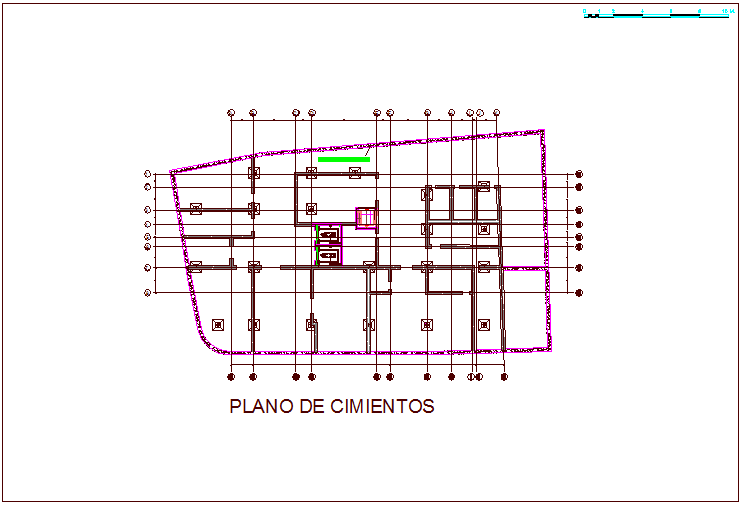 Foundation plan of hospital dwg file